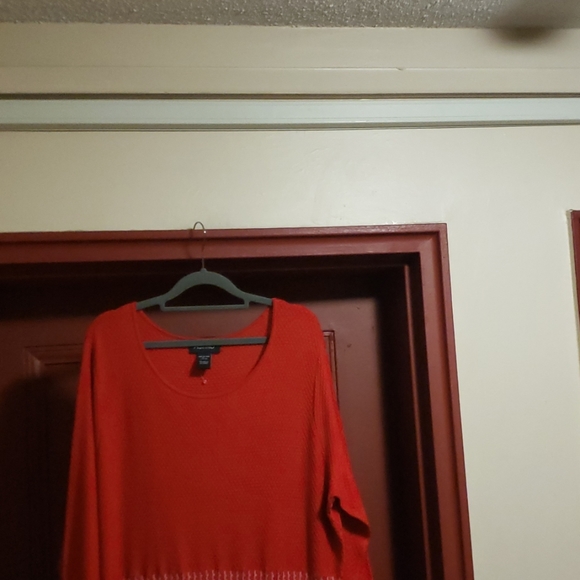 ASHRO LONG SLEEVE RED *WHITE DRESS SZ 2X - Picture 2 of 8